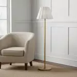 Eadweard Modern Cone White Linen Floor Lamp