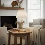 Jovita Contemporary Cone White Linen Table Lamp