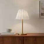 Jovita Contemporary Cone White Linen Table Lamp