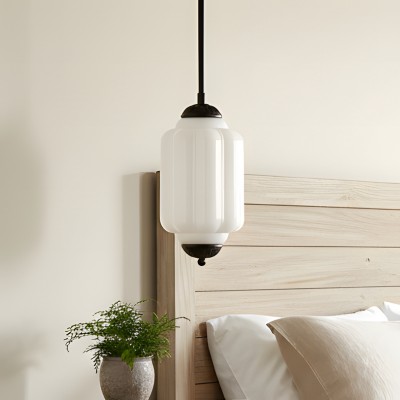 Cyrilith Farmhouse Pumpkin Glass Eloise Pendant Light