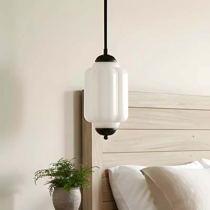 Cyrilith Farmhouse Pumpkin Glass Eloise Pendant Light