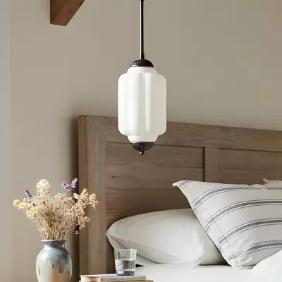 Cyrilith Farmhouse Pumpkin Glass Eloise Pendant Light