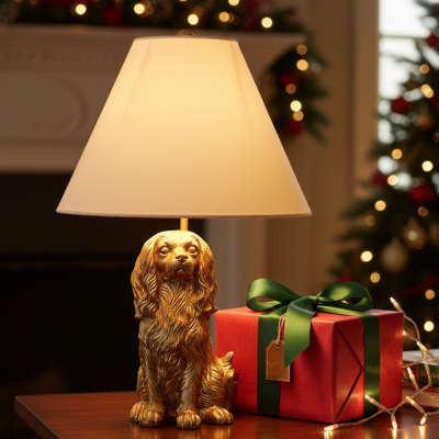 Aurea Unique Animal Table Lamp - Dog Sculptural Accent Lighting for Bedroom & Living Room