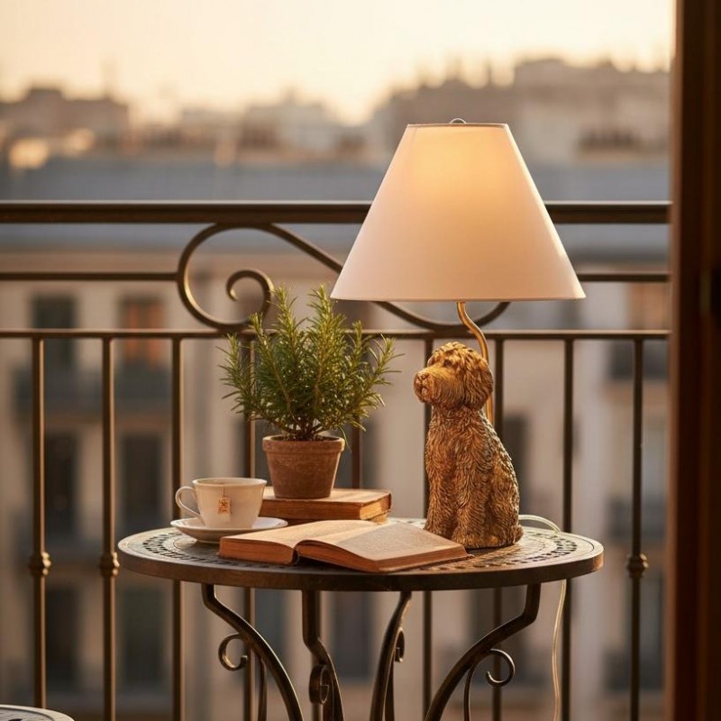 Aurea Unique Animal Table Lamp - Dog Sculptural Accent Lighting for Bedroom & Living Room