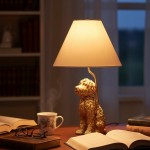 Aurea Unique Animal Table Lamp - Dog Sculptural Accent Lighting for Bedroom & Living Room