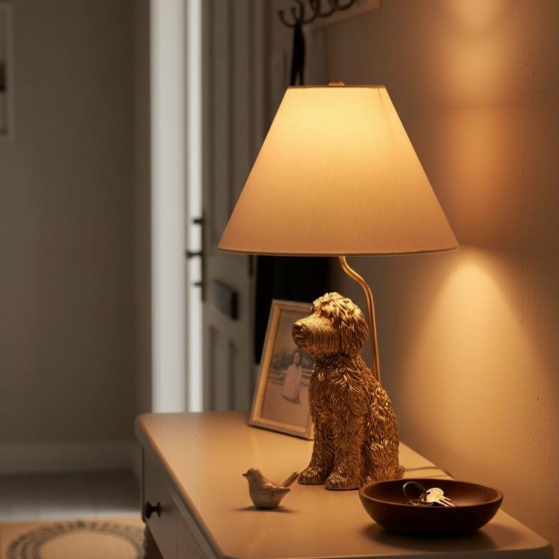 Aurea Unique Animal Table Lamp - Dog Sculptural Accent Lighting for Bedroom & Living Room