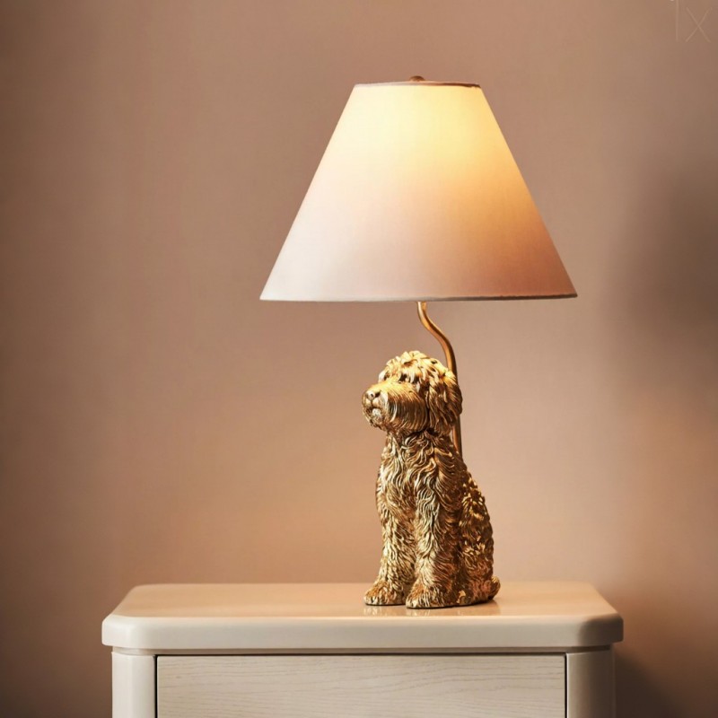 Aurea Unique Animal Table Lamp - Dog Sculptural Accent Lighting for Bedroom & Living Room