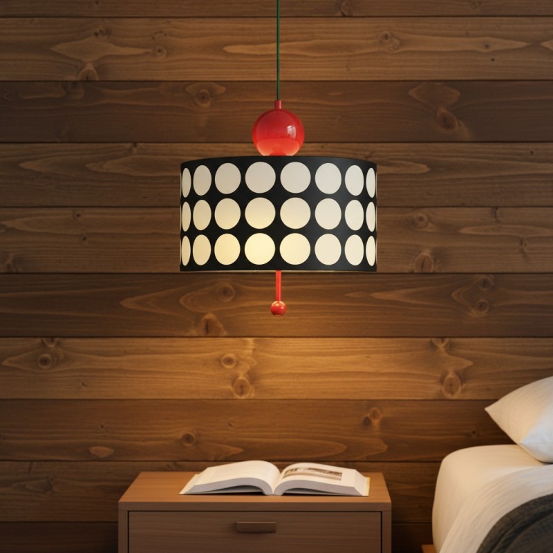 Solivra Scandinavian Round Lattice LED Drum Pendant Light