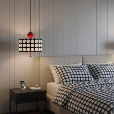 Solivra Scandinavian Round Lattice LED Drum Pendant Light
