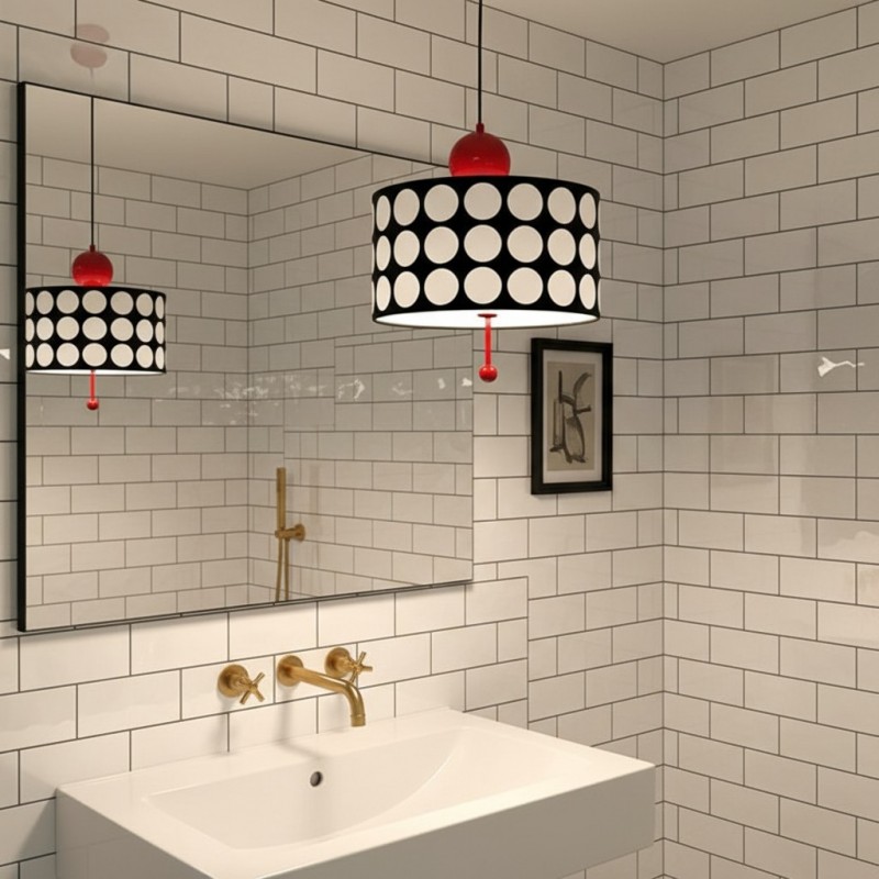 Solivra Scandinavian Round Lattice LED Drum Pendant Light