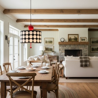 Solivra Scandinavian Round Lattice LED Drum Pendant Light