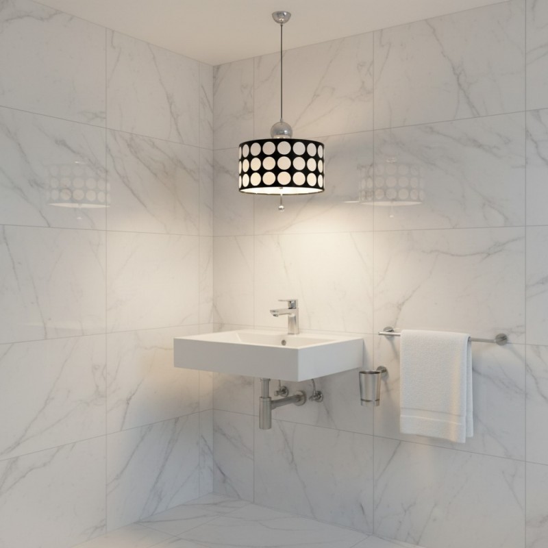 Solivra Scandinavian Round Lattice LED Drum Pendant Light