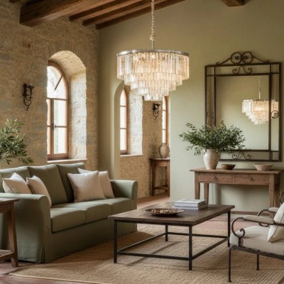 Guinevere Vintage Luxury Tiered Round Crystal Chandelier