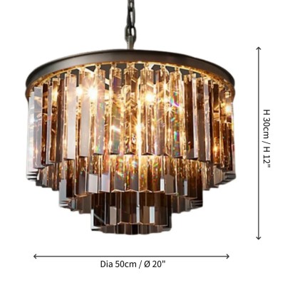 Guinevere Vintage Luxury Tiered Round Crystal Chandelier