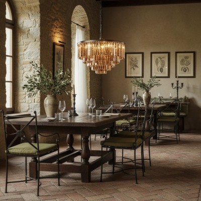 Guinevere Vintage Luxury Tiered Round Crystal Chandelier