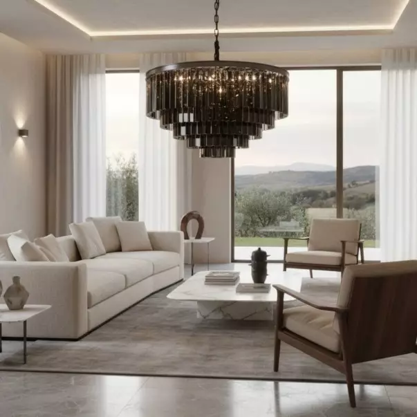 Guinevere Vintage Luxury Tiered Round Crystal Chandelier