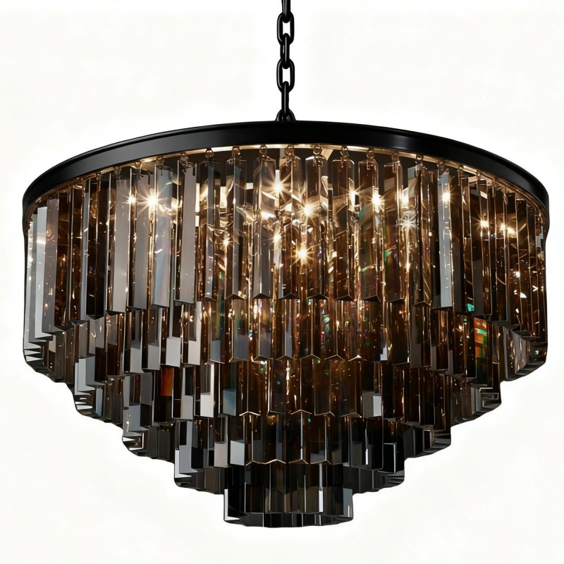Guinevere Vintage Luxury Tiered Round Crystal Chandelier