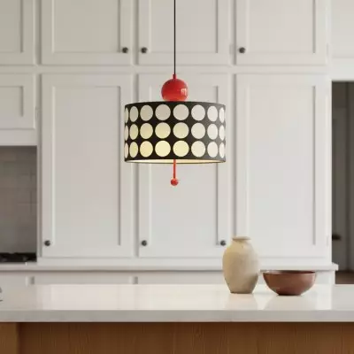 Solivra Scandinavian Round Lattice LED Drum Pendant Light