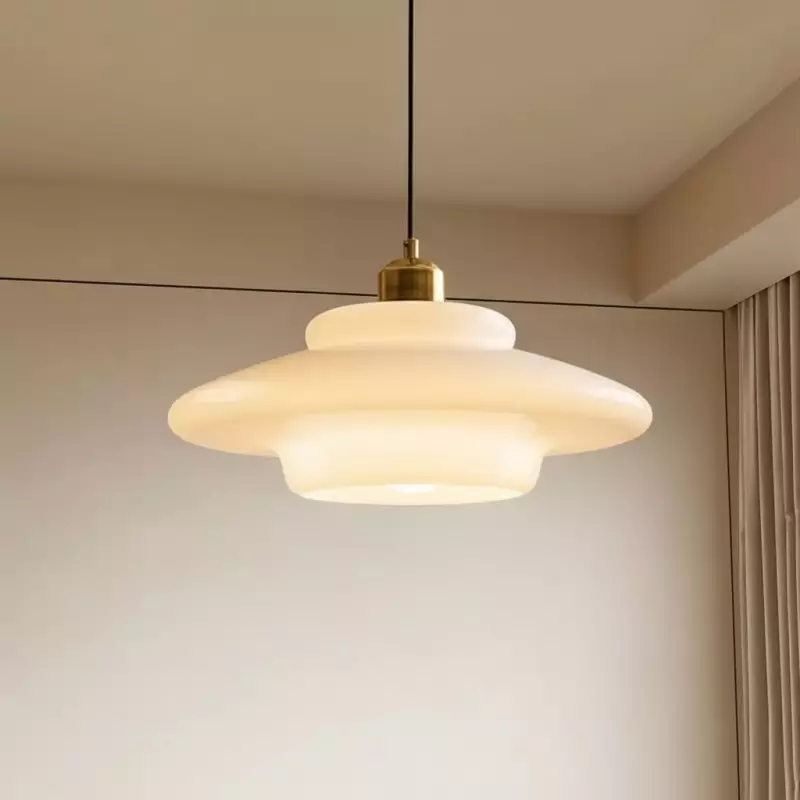 Ritika Vintage Art Cream Multi-Shape Glass Pendant Light