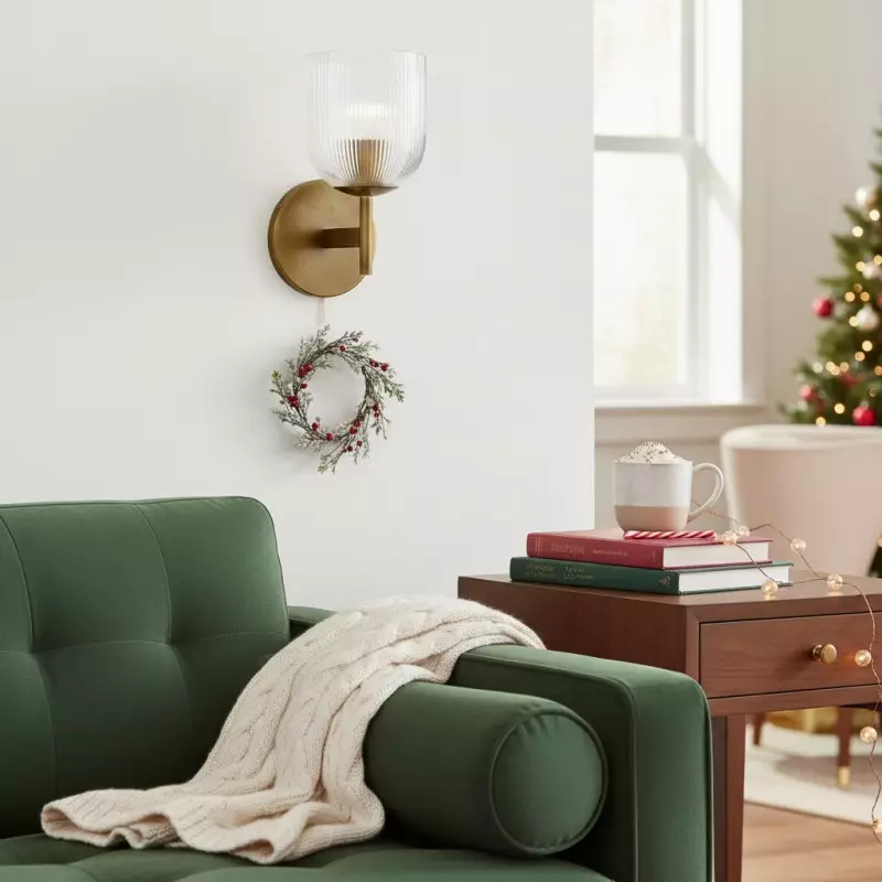 Alain Cooper Ribbed Glass Wall Sconce