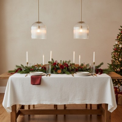 Alain Farmhouse Cooper Ribbed Glass Pendant Light