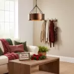 Ojaswi Rustic Bronze Industrial Pendant Light with Drum Shade