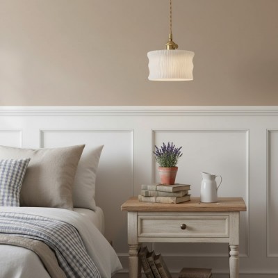 Roslyn Retro Stained Ribbed Glass Pendant Light