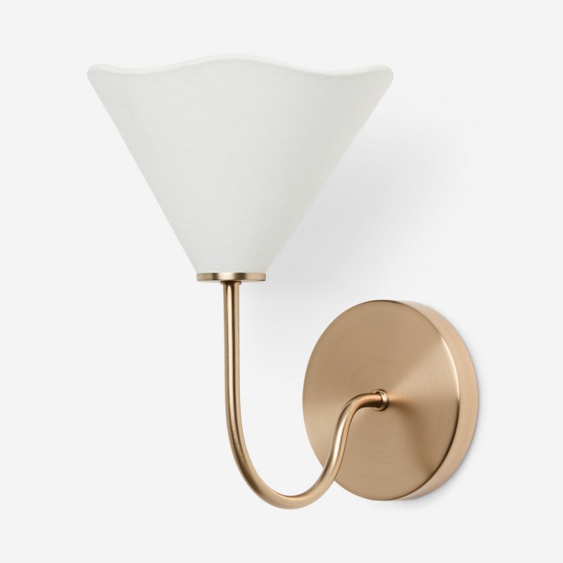 Xanthippe Farmhouse Linen Fabric Wall Sconce