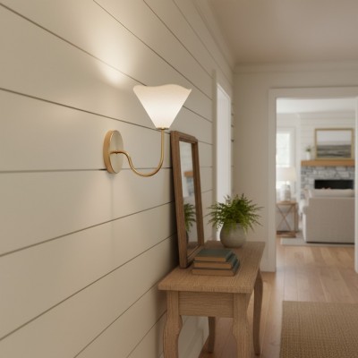 Xanthippe Farmhouse Linen Fabric Wall Sconce