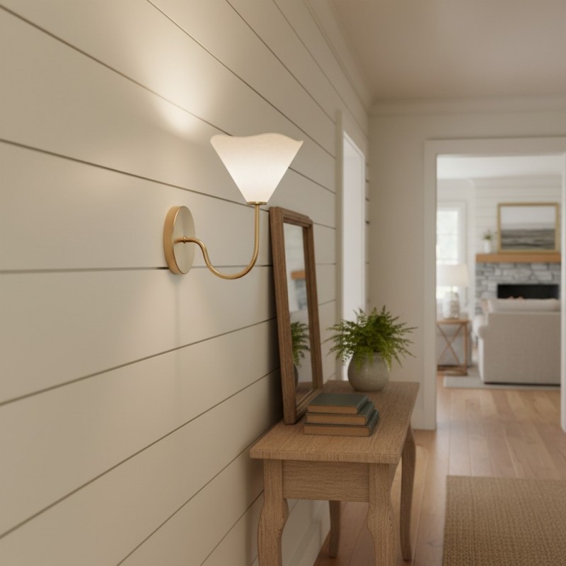 Xanthippe Farmhouse Linen Fabric Wall Sconce