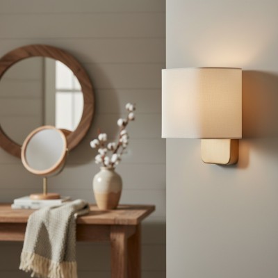 Ondine Modern Linen Fabric Shade Wall Sconce