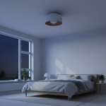 Caelith Modern Round Wood-Incorporated Flush Mount Ceiling Fixture