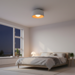 Caelith Modern Round Wood-Incorporated Flush Mount Ceiling Fixture