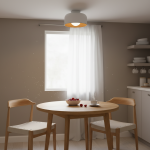 Caelith Modern Round Wood-Incorporated Flush Mount Ceiling Fixture