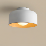 Caelith Modern Round Wood-Incorporated Flush Mount Ceiling Fixture
