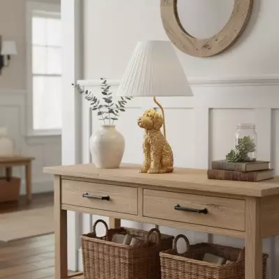 Aurea Unique Animal Table Lamp - Dog Sculptural Accent Lighting for Bedroom & Living Room
