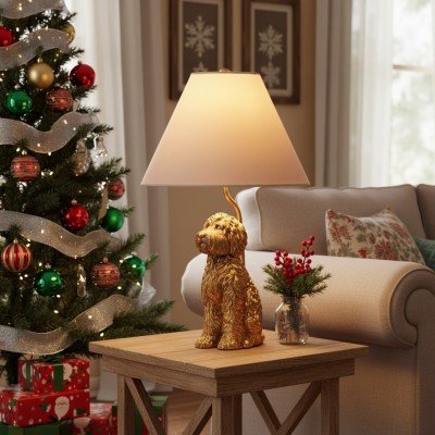 Aurea Unique Animal Table Lamp - Dog Sculptural Accent Lighting for Bedroom & Living Room