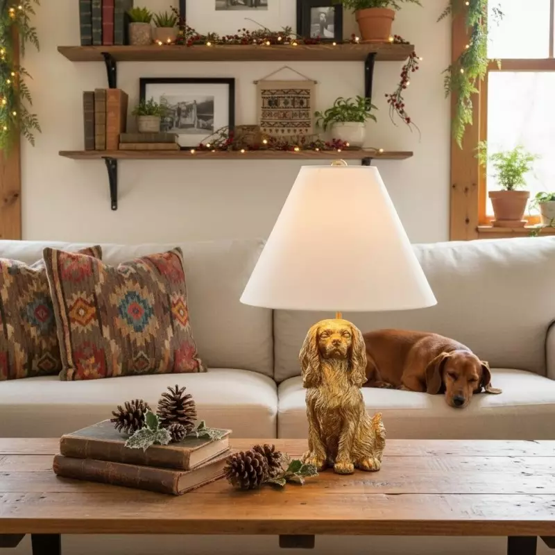 Aurea Unique Animal Table Lamp - Dog Sculptural Accent Lighting for Bedroom & Living Room