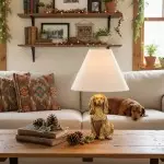 Aurea Unique Animal Table Lamp - Dog Sculptural Accent Lighting for Bedroom & Living Room
