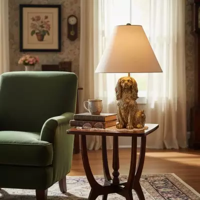 Aurea Unique Animal Table Lamp - Dog Sculptural Accent Lighting for Bedroom & Living Room