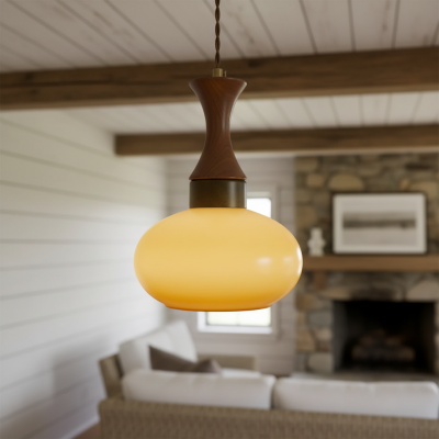 Nyxaris Vintage Bauhaus Round Glass Pendant Light