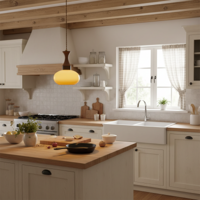 Nyxaris Vintage Bauhaus Round Glass Pendant Light