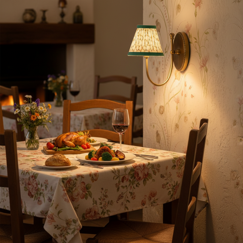 Orphelyx French Brass Fabric Shade Sconce Light