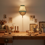 Orphelyx French Brass Fabric Shade Sconce Light