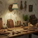 Orphelyx French Brass Fabric Shade Sconce Light