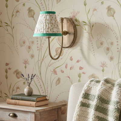 Orphelyx French Brass Fabric Shade Sconce Light