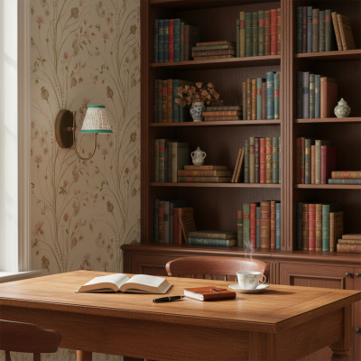 Orphelyx French Brass Fabric Shade Sconce Light