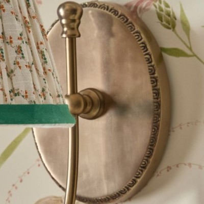 Orphelyx French Brass Fabric Shade Sconce Light