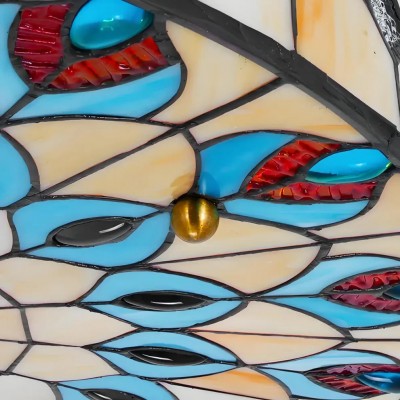 Eiridian Vintage Tiffany Stained Glass Flush Mount Ceiling Light