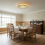 Eiridian Vintage Tiffany Stained Glass Flush Mount Ceiling Light